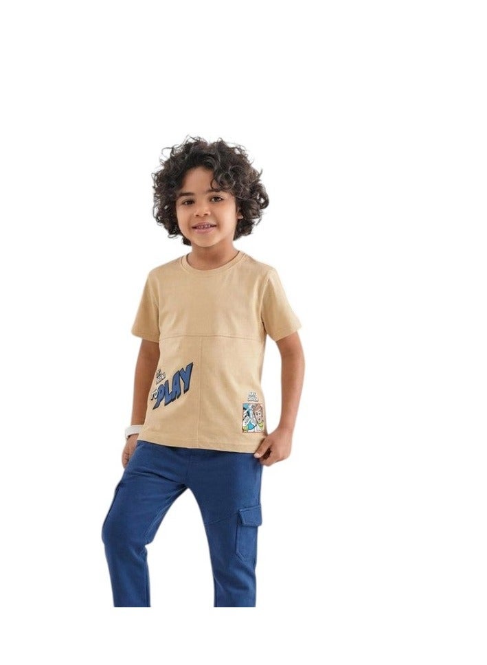 Bongo Kids Wear Bongo boys' cotton set - Beige - Image 1