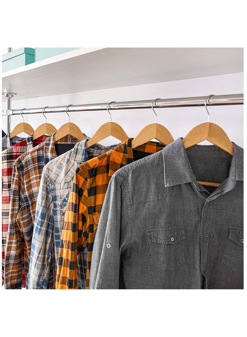 HOMESTAR Solid Wood Coat Hangers Non-Slip Cloth with Notches & 360° Swivel Hook - Image 3