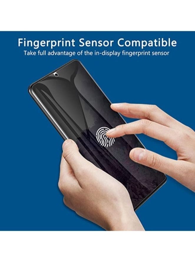 Raxoom [عبوة 2] واقي شاشة خصوصية لجهاز Galaxy S20 Plus، فيلم TPU مرن مضاد للتجسس ل Galaxy S20 Plus، S20+ 2020 بحجم 6.7 بوصة [يدعم بصمة الإصبع] [متوافق مع الجرابات] [تغطية كاملة] - أسود - Image 2
