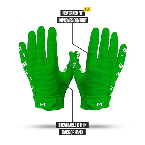 NXT NXTRND Nxtrnd G2 Pro Football Gloves, Men's Ultra Sticky Elite Receiver Gloves (Green, Large) - Image 3