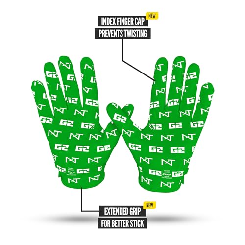 NXT NXTRND Nxtrnd G2 Pro Football Gloves, Men's Ultra Sticky Elite Receiver Gloves (Green, Large) - Image 4