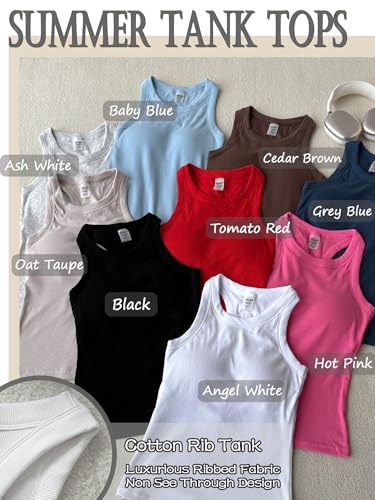 Danysu Workout Tank Tops for Women with Built in Bra High Neck Sleeveless Padded Ribbed Athletic Outfits Tops Black Small - Image 2
