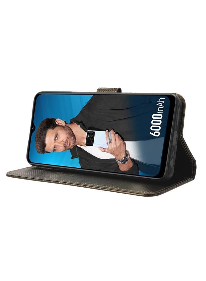 اس-توب جراب هاتف Itel P40 مصنوع من الجلد بنسيج ماسي - Image 5