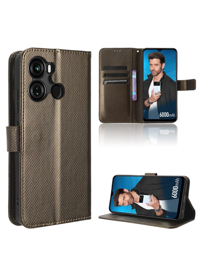 اس-توب جراب هاتف Itel P40 مصنوع من الجلد بنسيج ماسي - Image 1