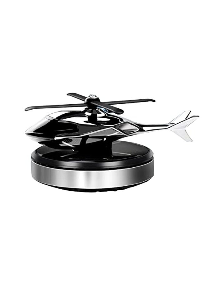 Car Aromatherapy, Solar Energy Rotating Helicopter Aroma Diffuser Car Interior Accessories Seat Decoration Perfume Liquid Type Silver  - Image 1