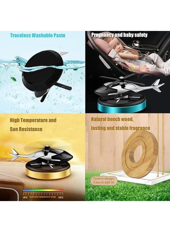 Car Aromatherapy, Solar Energy Rotating Helicopter Aroma Diffuser Car Interior Accessories Seat Decoration Perfume Liquid Type Silver  - Image 5