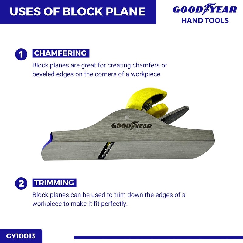 Goodyear Carbon Steel Block Plane Silver GY10013 - Image 3