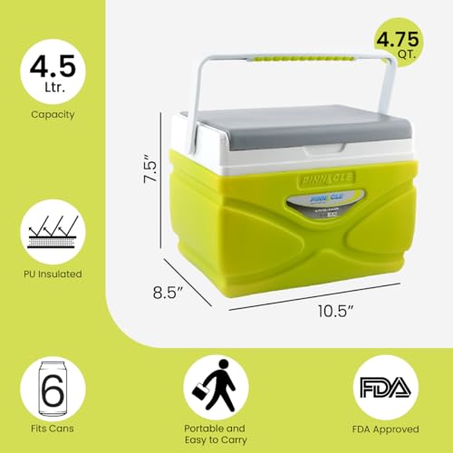 Pinnacle 4.5-11 Liter Insulated Cooler Lunch Box Set Portable Camping/Picnic Hard Cooler –Coolbox Keeps Cool for 48 hrs. with Ice Retention–Heavy Duty Cooler for Beach, Grill, Tailgating, Small -med - Image 3