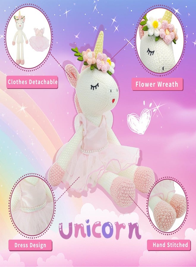JUSTQUNSEEN Unicorn Stuffed Animals Plush Ballerina Baby Doll, Unicor n Toys for Girl, Stuffed Animals for Girls Girls Birthday Gift U nicorn Decorations for Girl Toys(Pink) - Image 3
