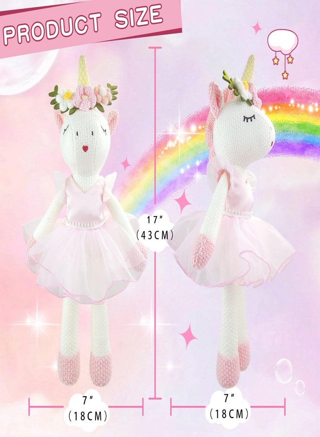 JUSTQUNSEEN Unicorn Stuffed Animals Plush Ballerina Baby Doll, Unicor n Toys for Girl, Stuffed Animals for Girls Girls Birthday Gift U nicorn Decorations for Girl Toys(Pink) - Image 2