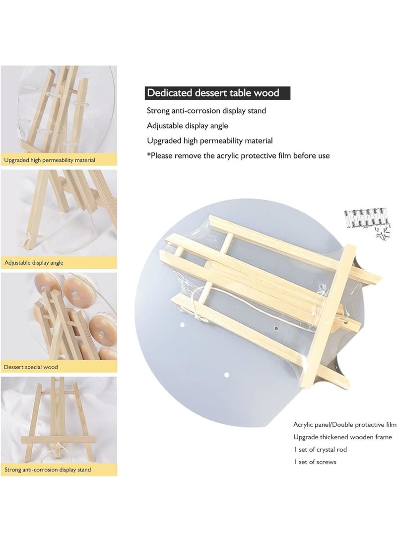 Zikra Donut Wall Display Stand, Heavy Duty Structure Reusable Clear Acrylic Donut Holder Board with 9 Pillars for Wedding Birthday Treat Holiday Gathering Party - Image 5