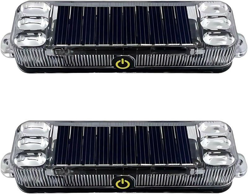 Easy Install, 2 Pcs Solar-Powered Warning Lights For Vehicles, Wireless Led Anti-Collision Taillights, Vibration Activated, Waterproof, Multi-Color - Image 1