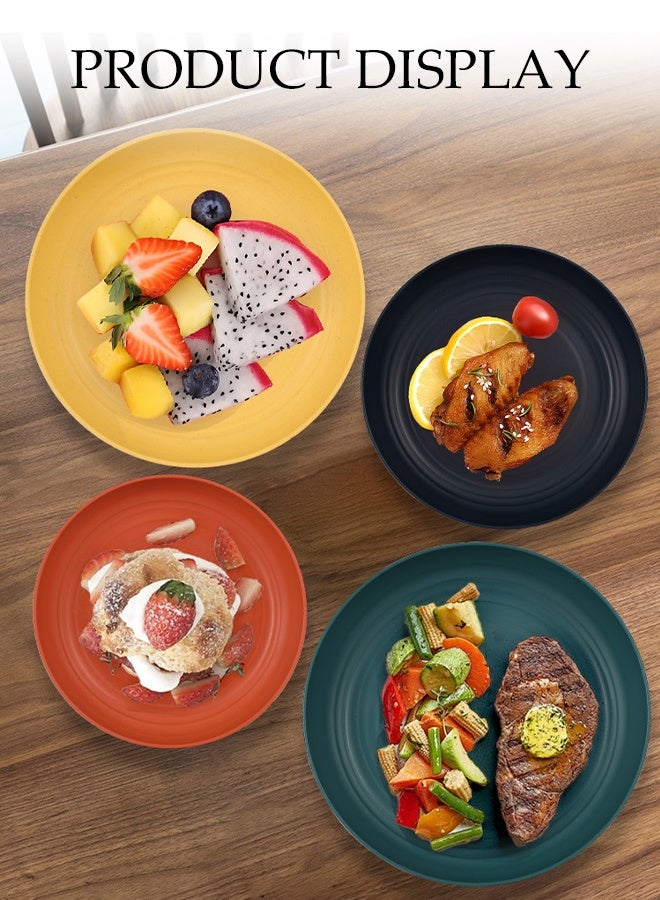 DUNISO 18 Pcs Wheat Straw Dinnerware Set，Includes 6 Plates, 6 Bowls, 6 Cups,Portable Reusable Dinnerware Cutlery Sets，Eco-Friendly Lightweight Unbreakable Dish Set，for Kids Adult Home Office Party Picnic Camping Outdoor - Image 5