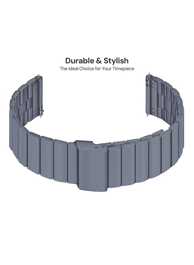 O Ozone Metal Band for Samsung Galaxy Watch Ultra LTE 47mm / Galaxy Watch 3 45mm 22mm Stainless Steel wristband for Huawei Watch GT/GT 2 46mm - Grey - Image 5