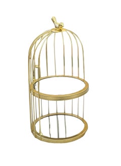Generic Metal cupcake stand in the shape of a bird cage with a 2-tier mirror - gold  - Image 1