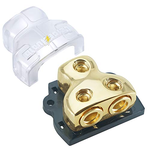 LEIGESAUDIO 0/2/4 Gauge in 0/2/4 Gauge Out Copper Amp Power Distribution Block for Car Audio Splitter (2WAY) - Image 1