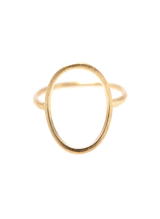 سبيننج دايزي خاتم دائري ذهبي اللون مصنوع يدويًا من المعدن المصقول بتصميم هندسي مقطوع من Spinningdaisy - Image 1