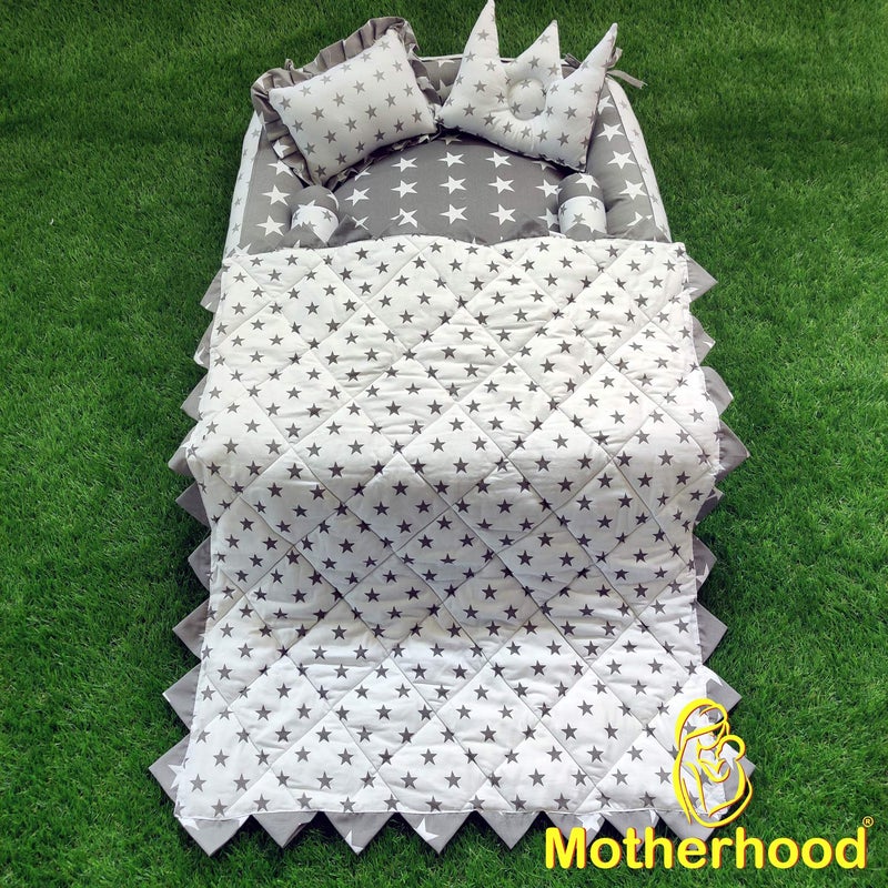 MOTHERHOOD MOTHERHOOD Box Baby Tub Bed with 4 pc Baby Pillow and 1 large baby blanket Luxury Ultrasoft Comfortable Baby Mattress Bed Sleeper bedding set cosleeper for Newborn to Toddlers Gray - Image 2