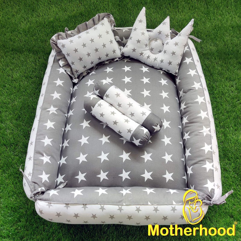 MOTHERHOOD MOTHERHOOD Box Baby Tub Bed with 4 pc Baby Pillow and 1 large baby blanket Luxury Ultrasoft Comfortable Baby Mattress Bed Sleeper bedding set cosleeper for Newborn to Toddlers Gray - Image 4