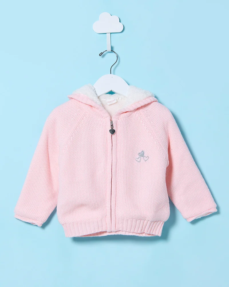 Redtag Infant Girls Pink Hooded Pullover