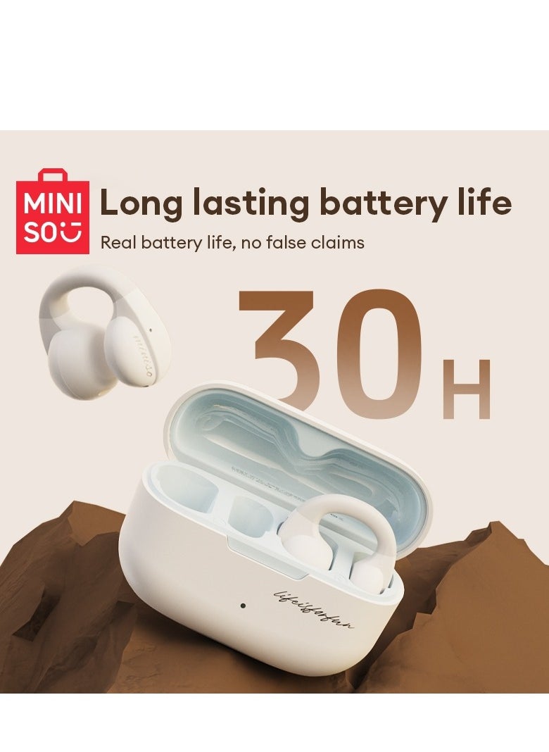 Miniso Miniso MCT12 Wireless Bluetooth Headphones-White  - Image 4