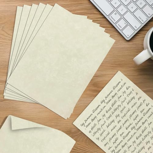 fuceury 90 pcs Parchment Paper, 8.5 x11 Certificate Paper, 80 GSM Double-Sided Stationery Paper for Resumes & Diplomas, Letter Size Diplomas for Printing & Writing - Image 3