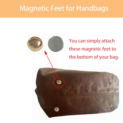 SPANSEE 4PCS Magnetic Feet for Handbags, Bottom Feet for Purses, Magnetic Feet for Purse Bottom, Purse Feet for Handbags, Handbag Heels (Gold) - Image 2
