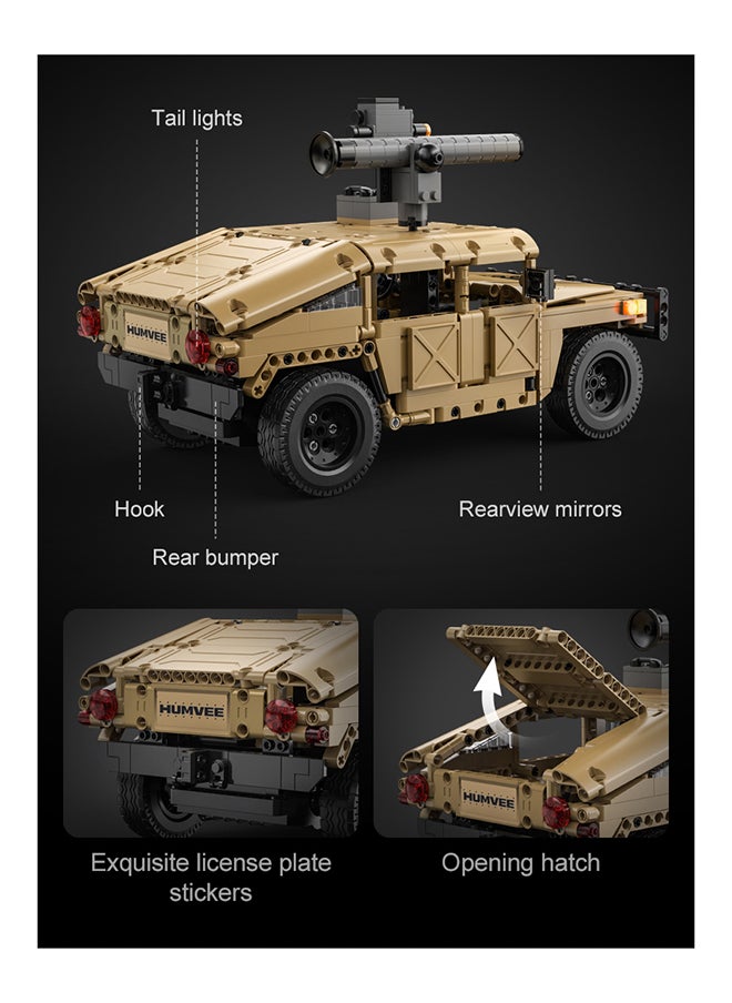 CaDA CaDA Remote Control Car Toy Building Blocks Humvee Off-roader(Dual Control) C51202W  - Image 5