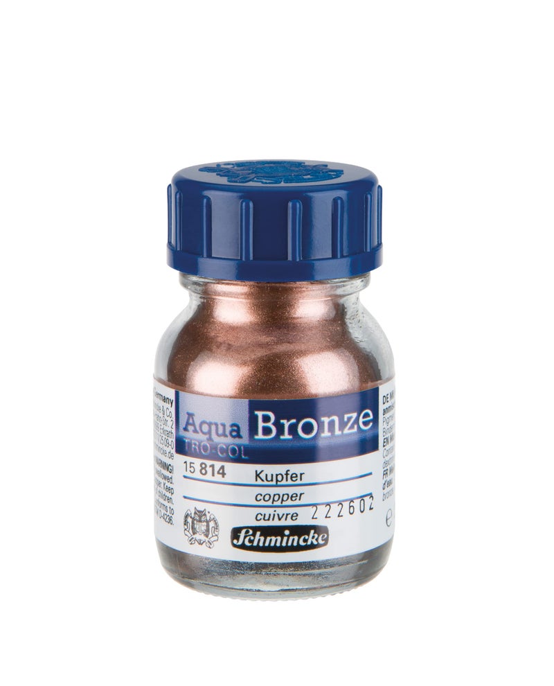 Schmincke - Aqua-Bronze, copper, 20 ml, 15 814 032, shiny metallic effects on gouache and watercolor paintings, paper, cardboard, painting board, canvas - Image 1