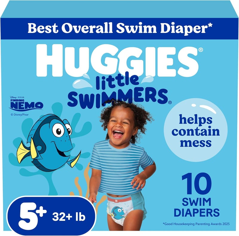 Huggies Little Swimmers Disposable Swim Diapers, Size 5-6 Large (over 32 lb.), 10 Count