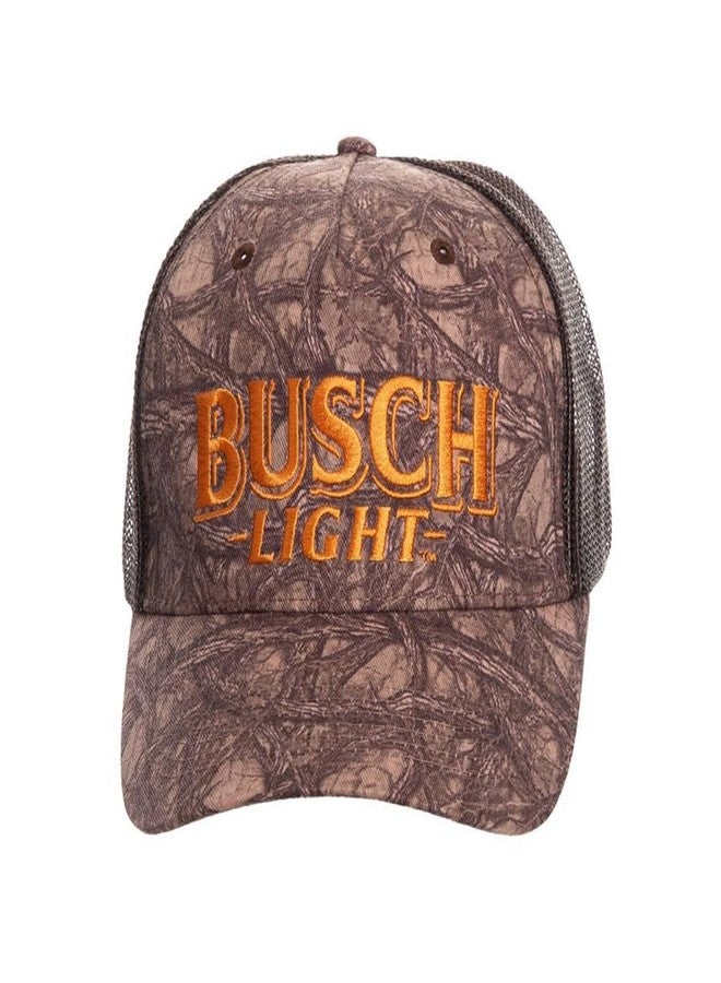 Calhoun Men’s Busch Light Camo Trucker Hat – Officially Licensed Mesh Back Baseball Cap with Embroidered Logo, Adjustable Snapback Outdoor Headwear - Image 2