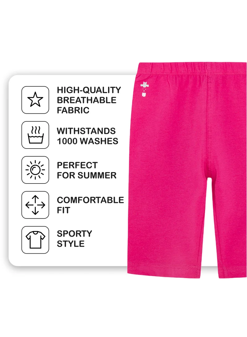 CANADA HOUSE Soft and Comfortable Fuchsia Cotton Cycling Shorts for Girls