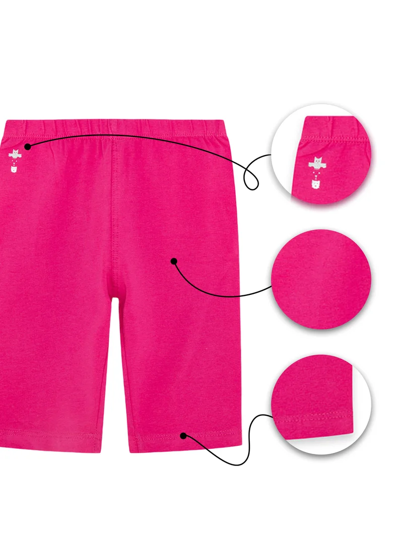CANADA HOUSE Soft and Comfortable Fuchsia Cotton Cycling Shorts for Girls