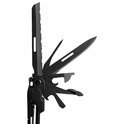 SOG PowerAccess Deluxe All-Around Heavy Duty Stainless Steel Multi-Tool w/Nylon Sheath, Two Knife Blades, Can & Bottle Opener, Black - Image 5
