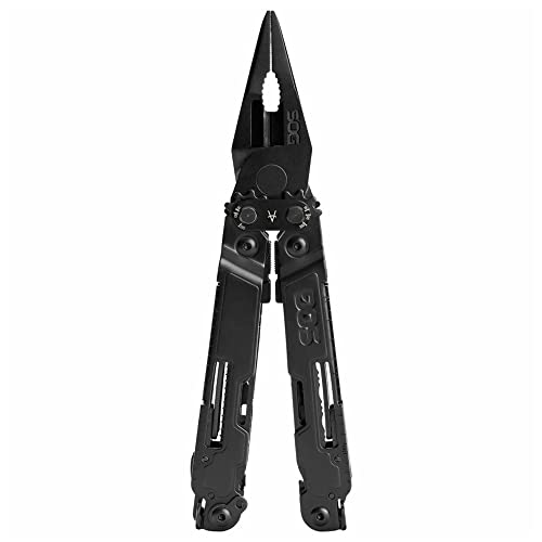 SOG PowerAccess Deluxe All-Around Heavy Duty Stainless Steel Multi-Tool w/Nylon Sheath, Two Knife Blades, Can & Bottle Opener, Black - Image 2