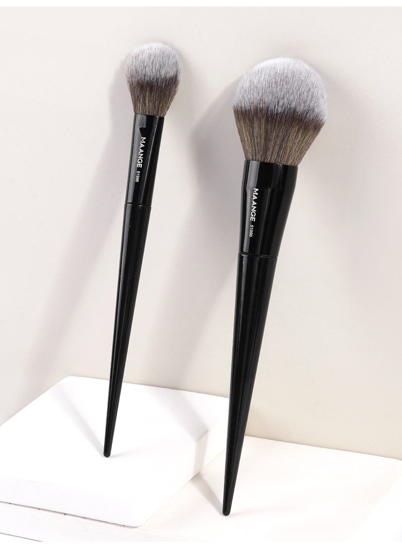 MAANGE 2Pcs Professional Makeup Brushes,Blush Brush,Powder Brush,Angled Blush Brush Ideal For Applying Colours On Cheeks, Soft Dense Bristles,Black - Image 3