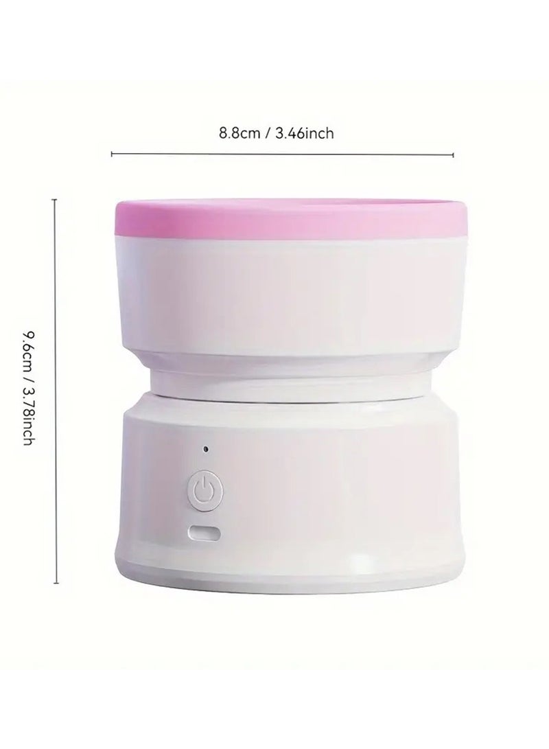 Hihonor 800mAh USB Rechargeable Lithium Battery Mini Electric Makeup Brush Cleaner for Efficient Cosmetic Brush Maintenance with Unscented Deep Cleaning Device and Built-in Battery (Pink)  - Image 5