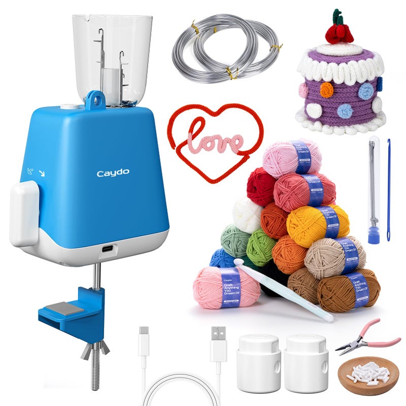 Caydo iCord Maker Kit for Beginners 92pcs iCord Knitting Set for DIY Handicrafts Making Quickly Knitting iCord with i Cord Knitting Machine Create Pretty Crafts Ideal Present - Image 2