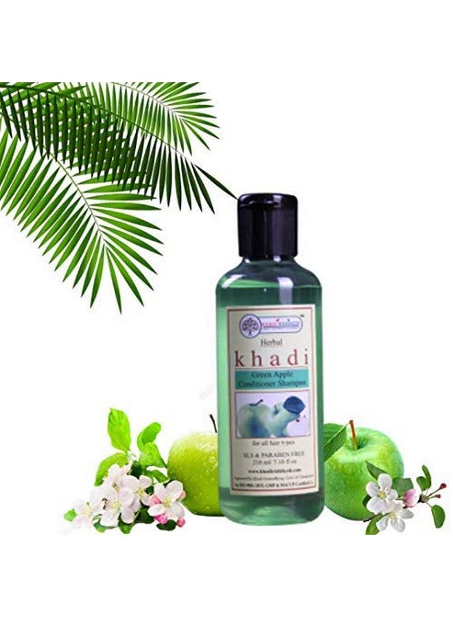 KHADI RISHIKESH Herbal Green Apple Anti Dandruff Shampoo With Contitioner | Daily Purifying Shampoo | Great Work As Hair Cleanser | Removes The Grease And Dirt From Hair & Scalp , For Women & Men | For All Type Hair | Free From Chemicals| - 210Ml Pack - Image 1