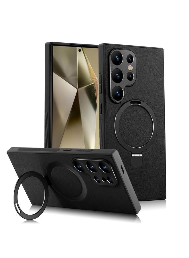 اس-توب جراب لهاتف Samsung Galaxy S24 Ultra 5G حامل MagSafe دوار من الكمبيوتر الشخصي + جراب هاتف جلدي - Image 1