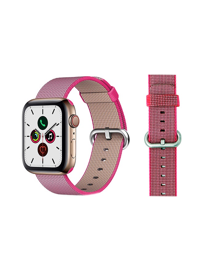 Perfii Round Buckle Nylon Replacement Band For Apple Watch Series 5/4/3/2/1 Pink - Image 2