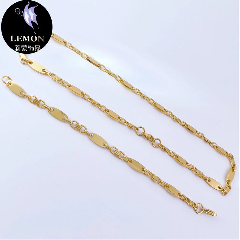 Selling Trendy Men'S Handmade Chain Fashion Atmospheric Necklace Imperial Chain Gone Stainless Steel Back Flat Chain Suit - Image 4