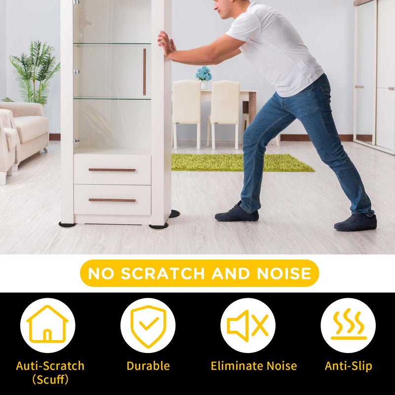 new space Furniture Sliders New Space - 16Pcs 3 1/2 Inch Furniture Sliders For Carpet, Heavy Duty Sliders For Moving Furniture, Move Furniture Easy With Reusable Furniture Movers Sliders - Image 5