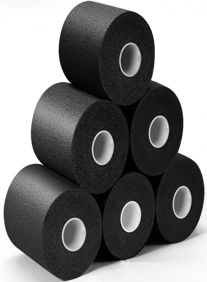 Fiuddy Upgraded 6 Pack Pre Wrap Athletic, Black Prewrap Athletic Tape for Hair Soccer, Soccer Sports Pre Wrap Tape, Pre-Wrap Foam Underwrap Tape - Black - Image 1