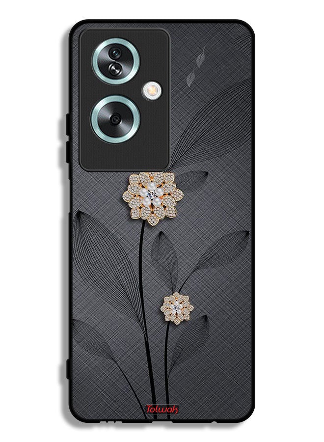 Tolwak Oppo A2 Protective Case Cover Diamond Flowers Art - Image 1