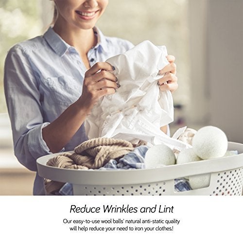 SnugPad Wool Dryer Balls XL Size 6 Pack, Natural Fabric Softener 100% Organic Premium New Zealand Wool, Chemical Free and Reduces Wrinkles, 1000+ Loads, Baby Safe, Saving Energy & Time, White 6 Count - Image 3