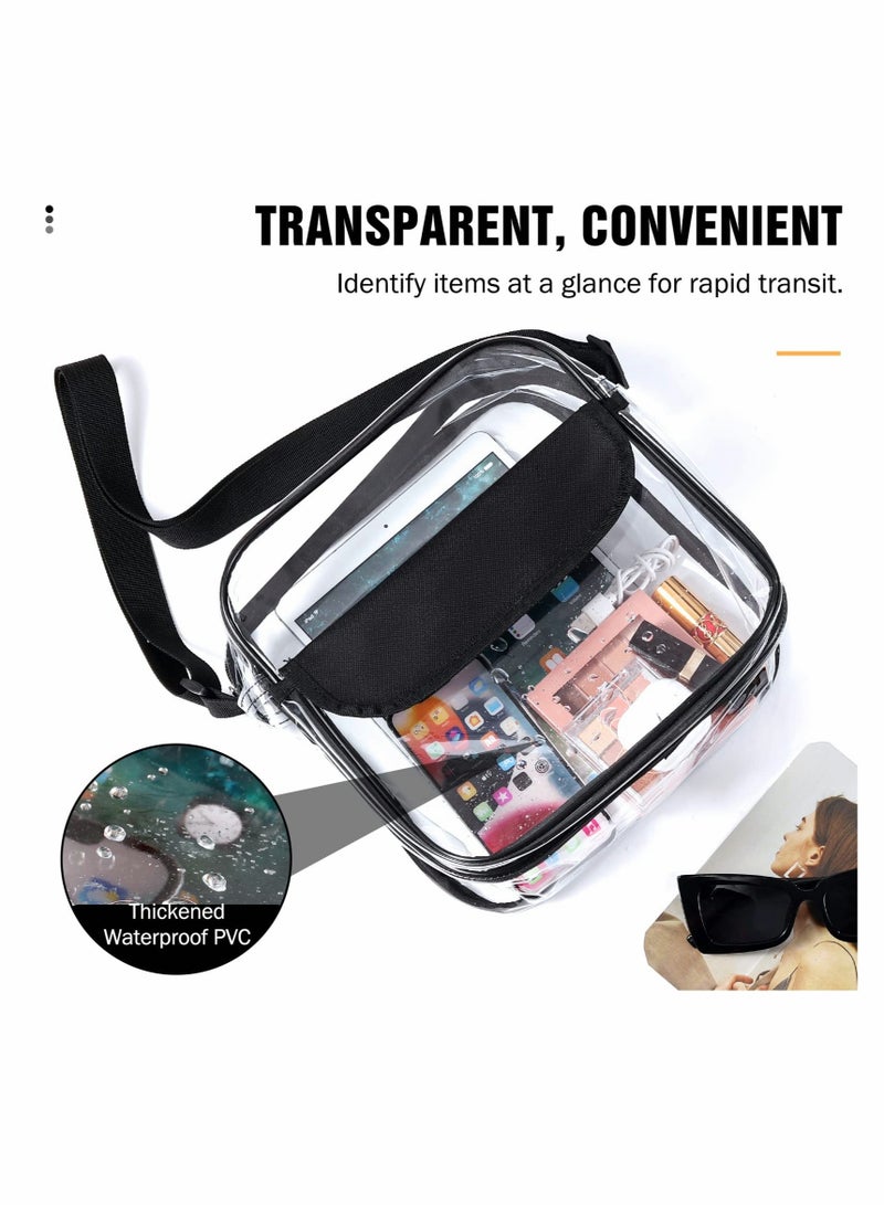 Clear Crossbody Bag See Through Clear Purse Handbags with Adjustable Strap Transparent Waterproof PVC Messenger Shoulder Bag for Women Work Sport Concert Clear - Image 2