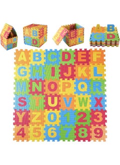 Kids Foam Play Mat (36-Piece Set) 6.25 X 6.25 Inches Interlocking Alphabet And Numbers Floor Puzzle Colorful Eva Tiles Girls, Boys Soft, Reusable, Easy To Clean
