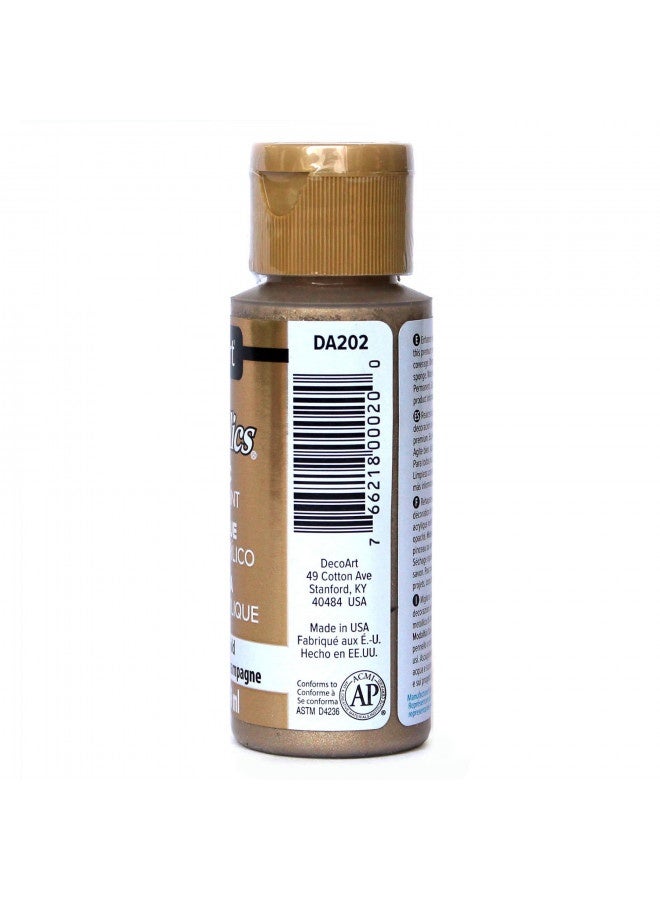 Decoart Dazzling Metallics 2-Ounce Champagne Gold Acrylic Paint - Image 4