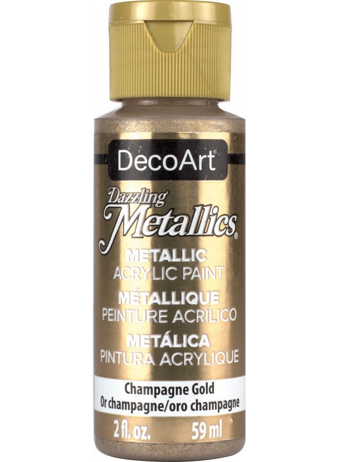 Decoart Dazzling Metallics 2-Ounce Champagne Gold Acrylic Paint - Image 5